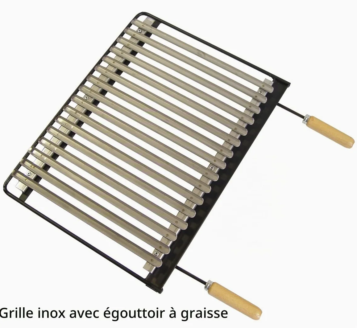 IMEX EL ZORRO 71517 Tiroir pour Barbecue avec Broche et Grille en Acier Inoxydable 50 x 40 x 33 cm