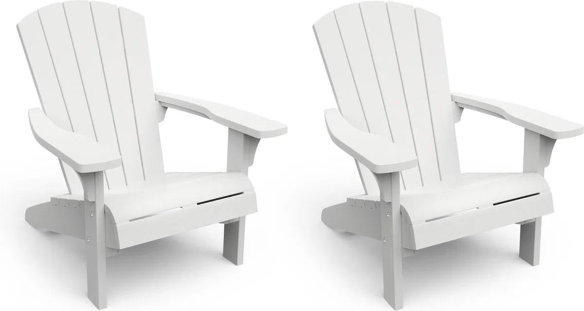 Keter Fauteuil de Jardin Adirondack - Lot de 2 - Blanc