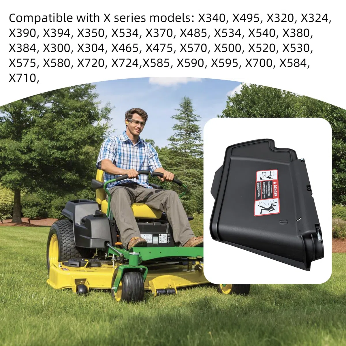 deawater TCA16388 Kit de goulotte de décharge pour tondeuse à gazon John Deere 54C 54D 48C 62D
