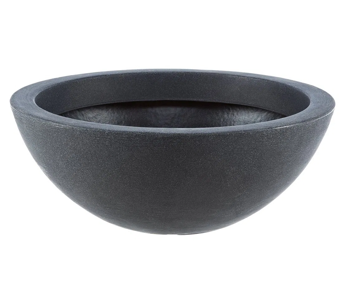 Dehner Pot en Forme de Coupe, Ø 52 cm, Hauteur 20 cm, Plastique, Anthracite