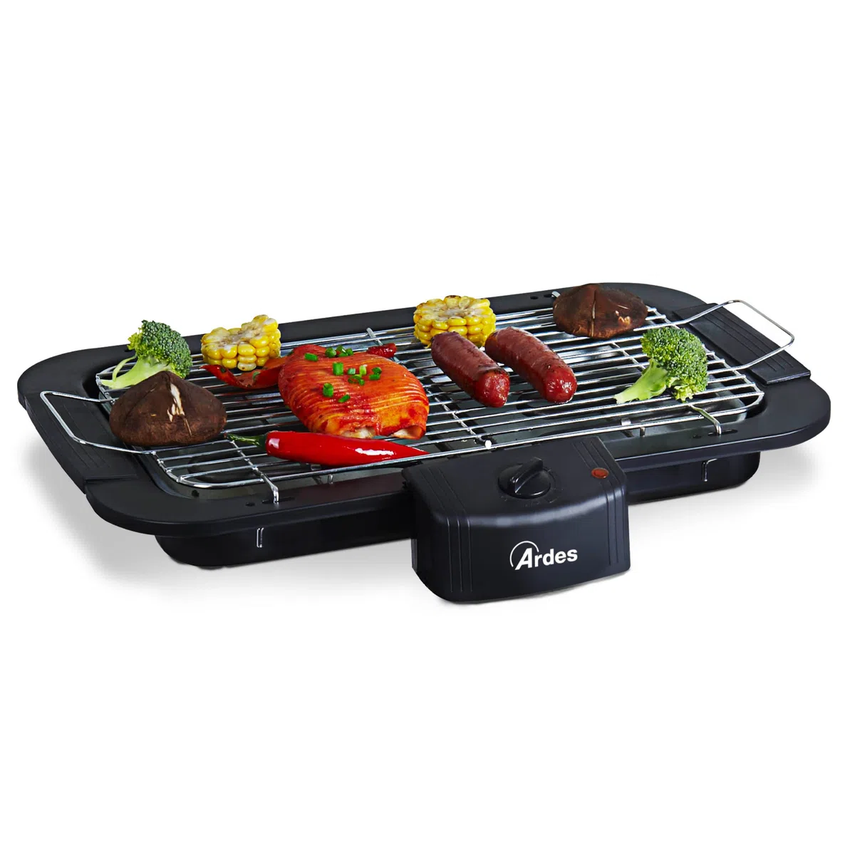 ARDES - Barbecue électrique portable sans fumée de 2200 W Grill électrique portable pour balcon - Barbecue d’intérieur ou extérieur - Couleur noire Modèle AR1B01, Noir