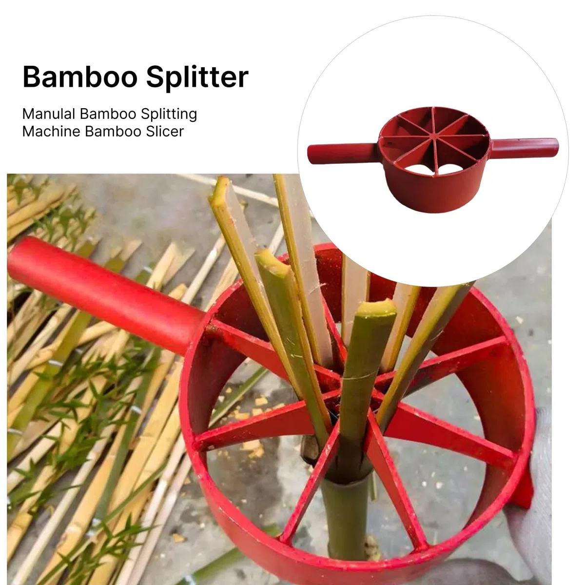 Fendeur de Bambou Manuel, Outil de Fendage pour Bambou, Séparateur de Bambou, Pratique et Léger, Adapté Au Jardin et à La Maison 8 Couteaux