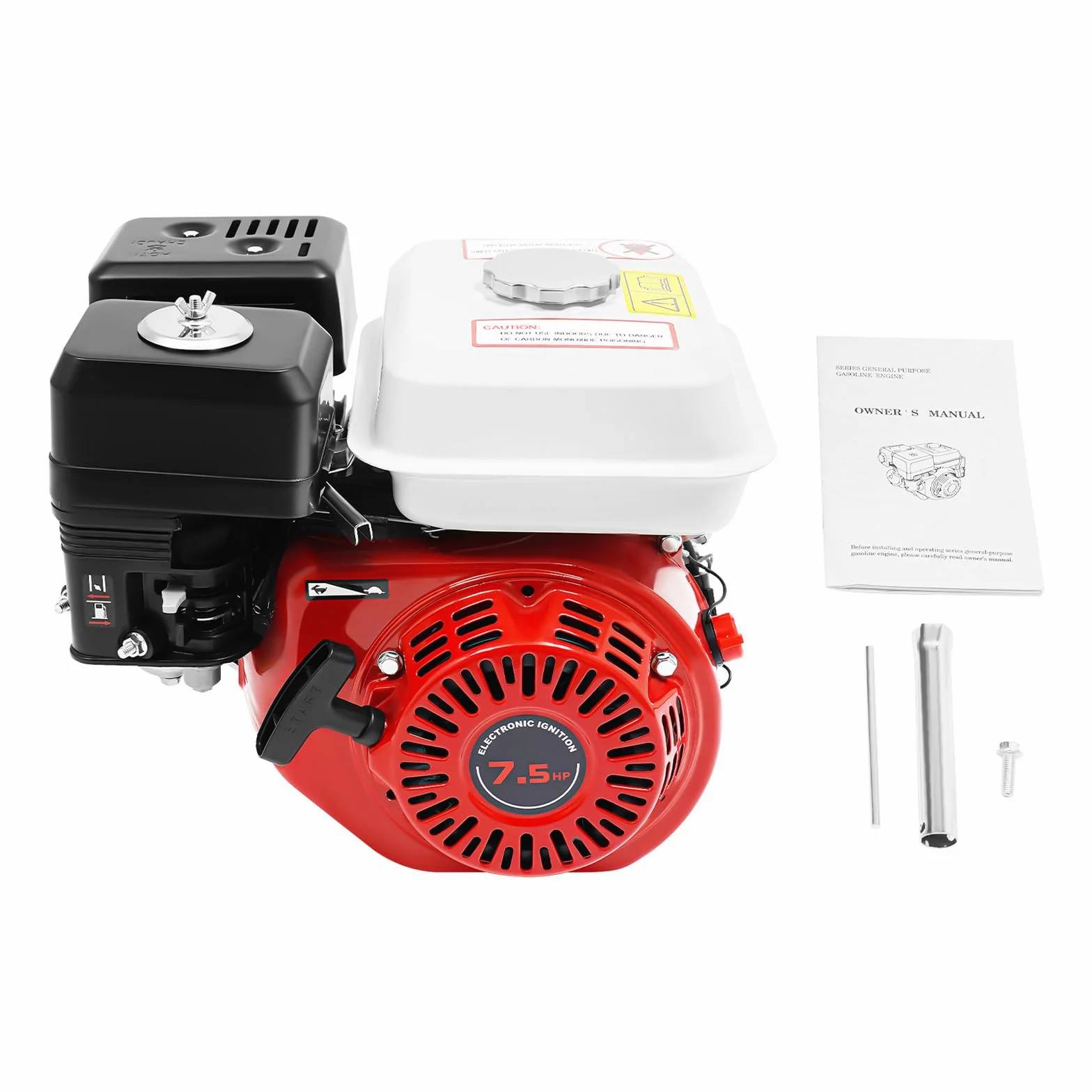 Moteur à essence de 7,5 ch, 212 cm³, moteur 4 temps de 20 mm d'arbre, démarreur manuel, kit de karting, moteur de kart avec fonction de protection contre la pénurie d'huile pour machines à pompe