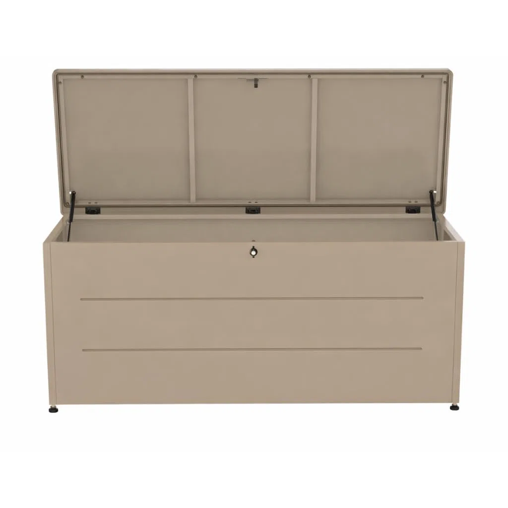 Coffre de Jardin 800L Taupe | Rangement Extérieur, Acier Galvanisé