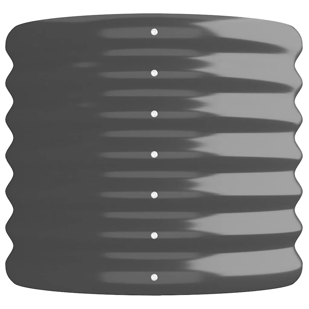 vidaXL Lit Surélevé de Jardin Pot à Fleurs Boîte à Plantes Lit Surélevé Patio Terrasse Extérieur Acier Galvanisé 224x40x36 cm Anthracite
