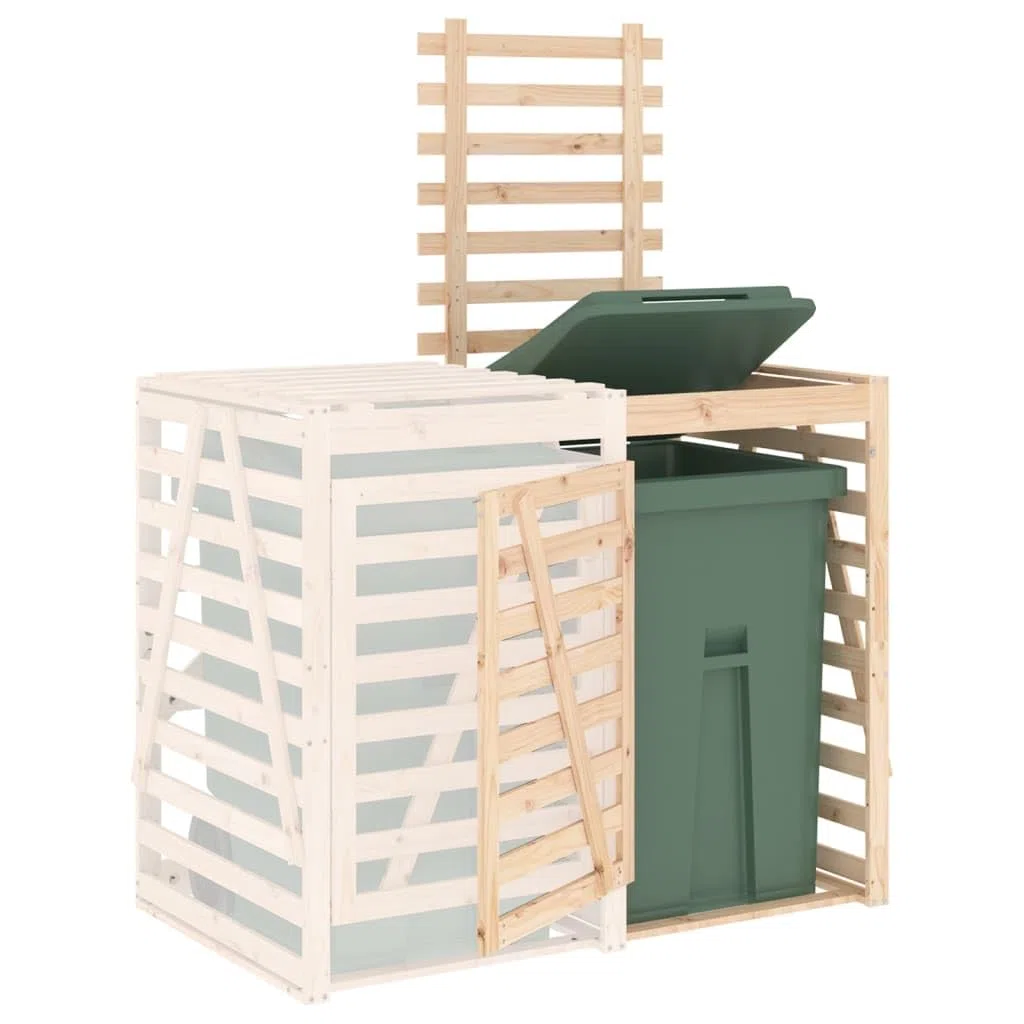 Générique Extension d'abri pour Poubelle sur roulettes Bois Massif pin,Cache-conteneurs à déchets,17.69KG-825107