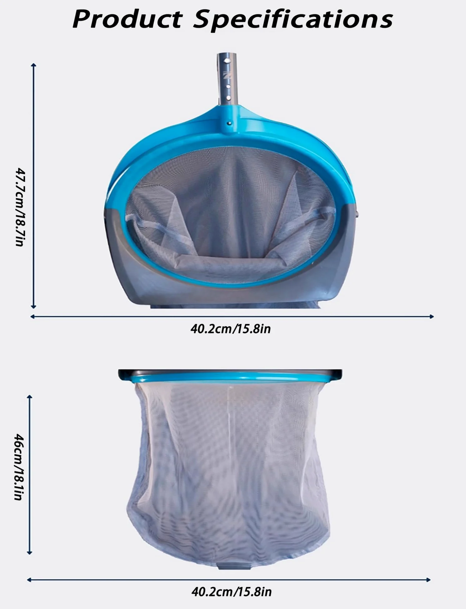 Épuisette à Feuilles à Mailles Ultra-Fines et Profondes pour Le Nettoyage des piscines, spas et bassins