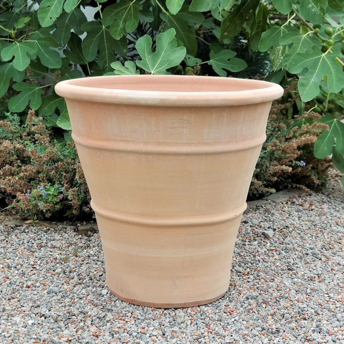 Pot de fleurs en terre cuite de 50 cm de haut, en argile, avec trou de drainage, résistant au gel et aux intempéries, aspect méditerranéen pour jardin, balcon et terrasse, idéal pour fleurs, herbes et