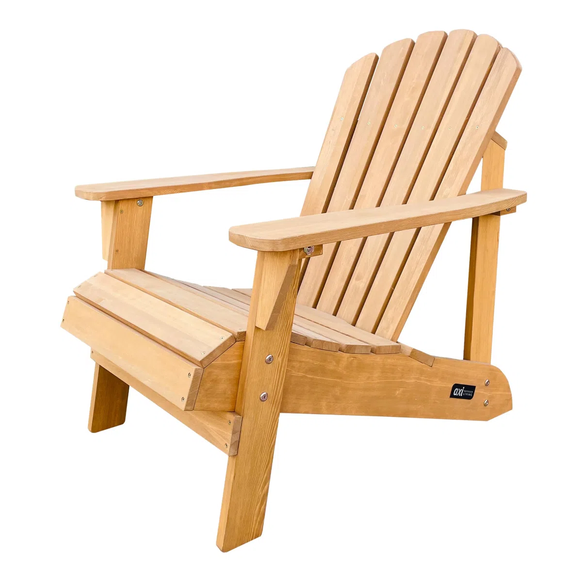 AXI Carmen Chaise Adirondack, Transat Bois, Beige Or | Chaise de Jardin 1 Personne/Fauteuil Exterieur/Chaise Exterieur | Fauteuil Exterieur à Dossier Haut - 90 x 78 x 93 cm - 14 kg