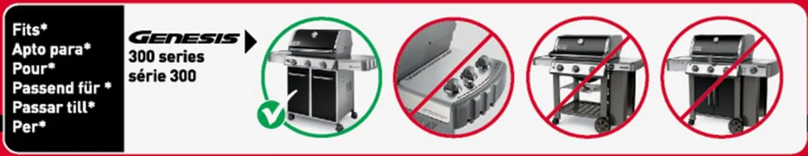Weber Barres Flavorizer, émaillées, compatibles avec la série Genesis 300 avec Boutons en façade (Set de 5) (7621)
