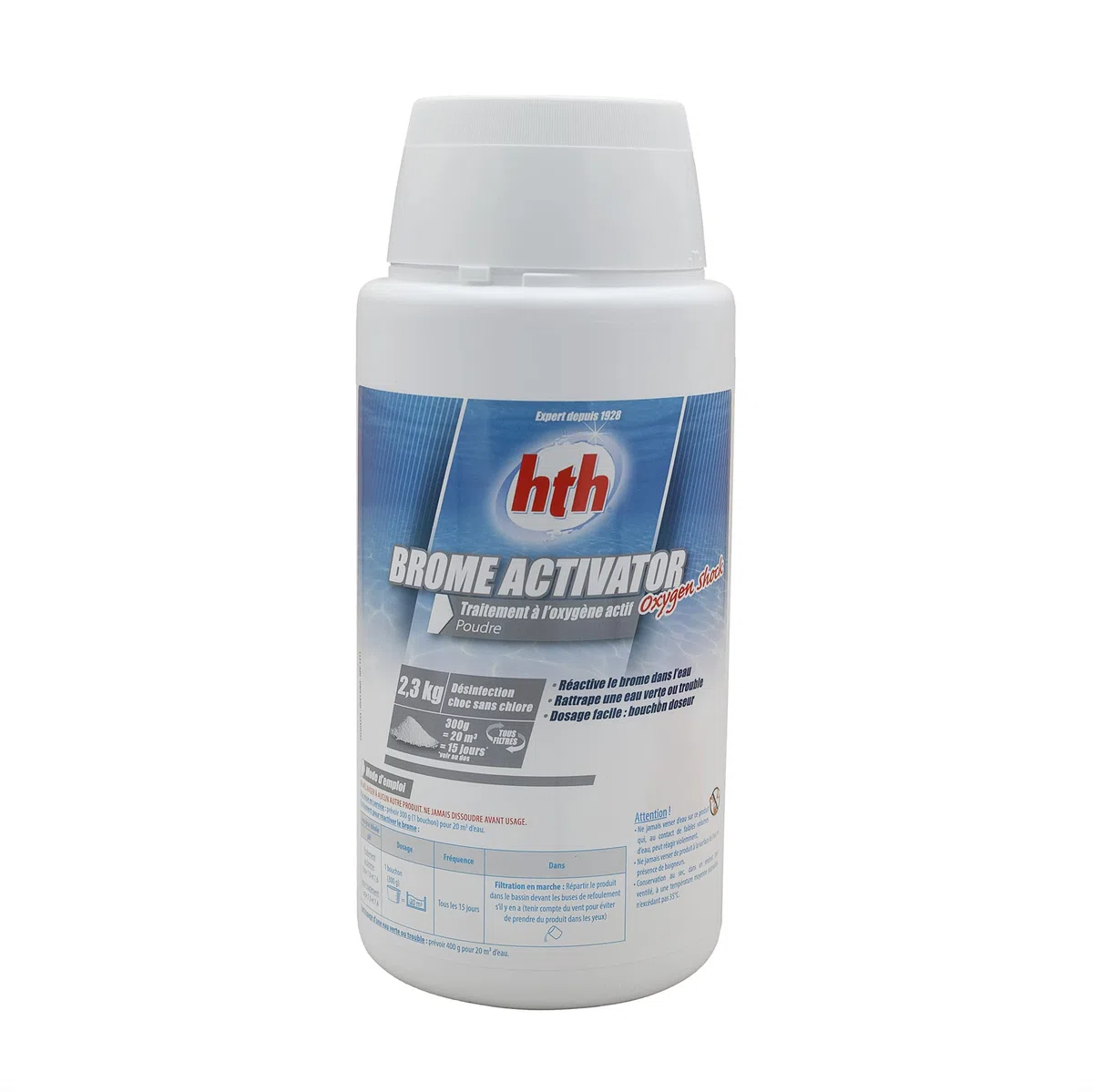 HTH Brome ACTIVATOR Oxygen Shock Granulés - 2,3kg | Activateur de Brome - Oxygène Actif Choc - Désinfection Choc sans Chlore - Dissolution Rapide + 10 Tests HPS OFFERTS 6 en 1