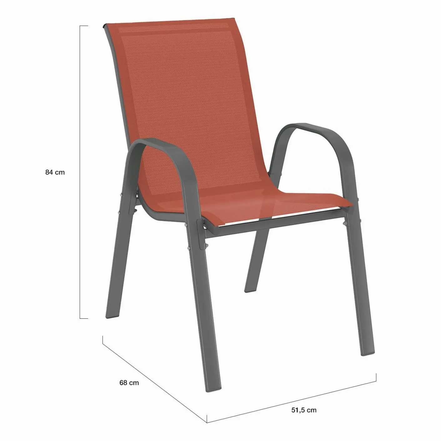 IDMarket - Salon de Jardin Madrid Table 190 CM et 8 chaises empilables Terracotta et Gris