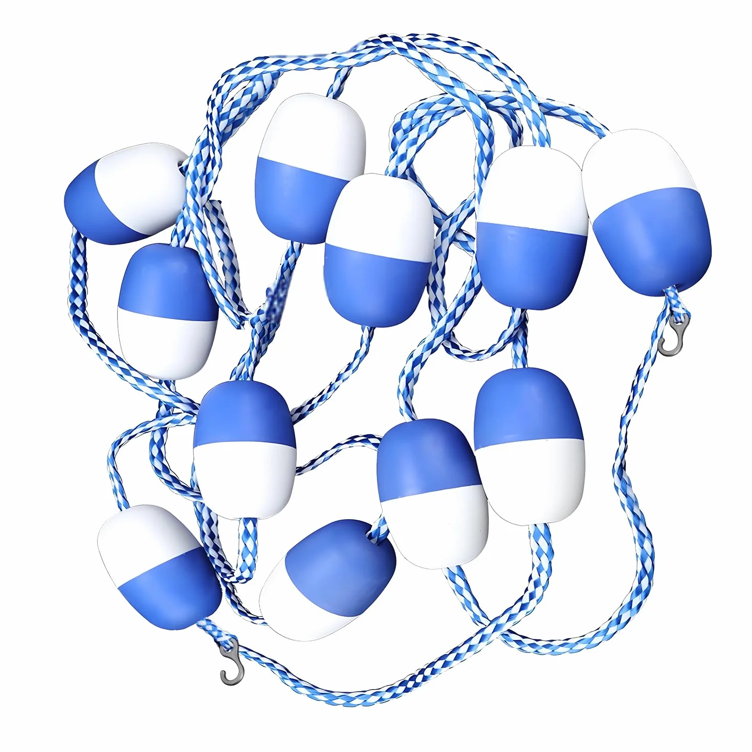 Corde de Séparation de Sécurité de 5 M pour Piscine, Séparateur de Sécurité À Cordon Flottant pour Piscine Avec Flotteurs et Crochets pour Diviser Les Zones Dangereuses Ou Les Couloirs de Nage