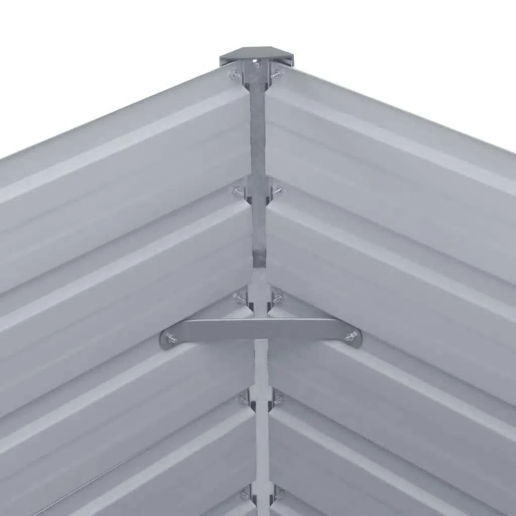 vidaXL Lit Surélevé Pot de Fleurs Bac à Plante Pot de Plante Bac de Fleurs Jardinière Jardin Extérieur 320x40x45 cm Acier Galvanisé Gris