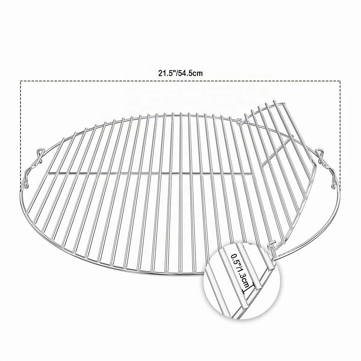 onlyfire Grille de Barbecue pour Weber et Napoleon 57 cm - Facile à Remplir de Charbon de Bios - 54.5 cm - Acier Inoxydable - Grille de Cuisson avec Poignée pour Barbecue à Charbon - Accessoire de BBQ