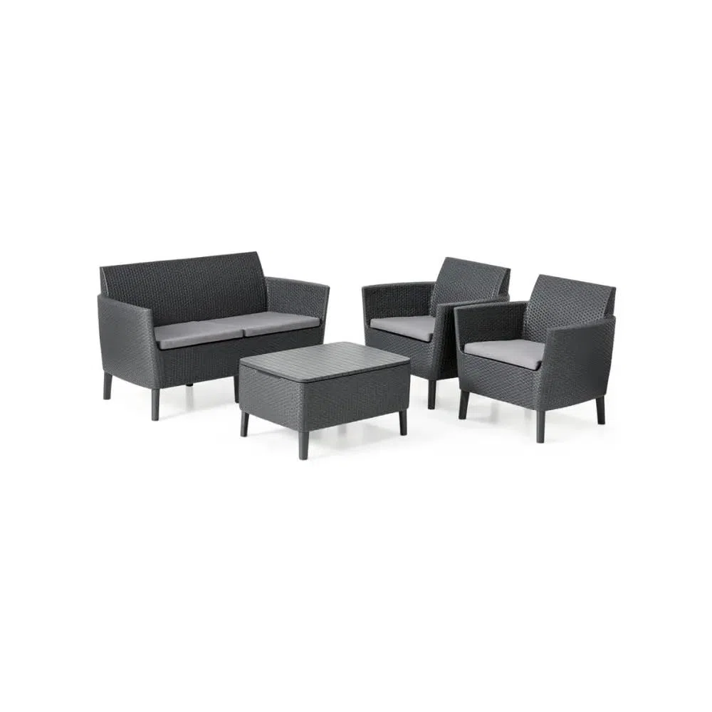 Keter Salemo Salon de Jardin 2 Places, Gris Anthracite Gris