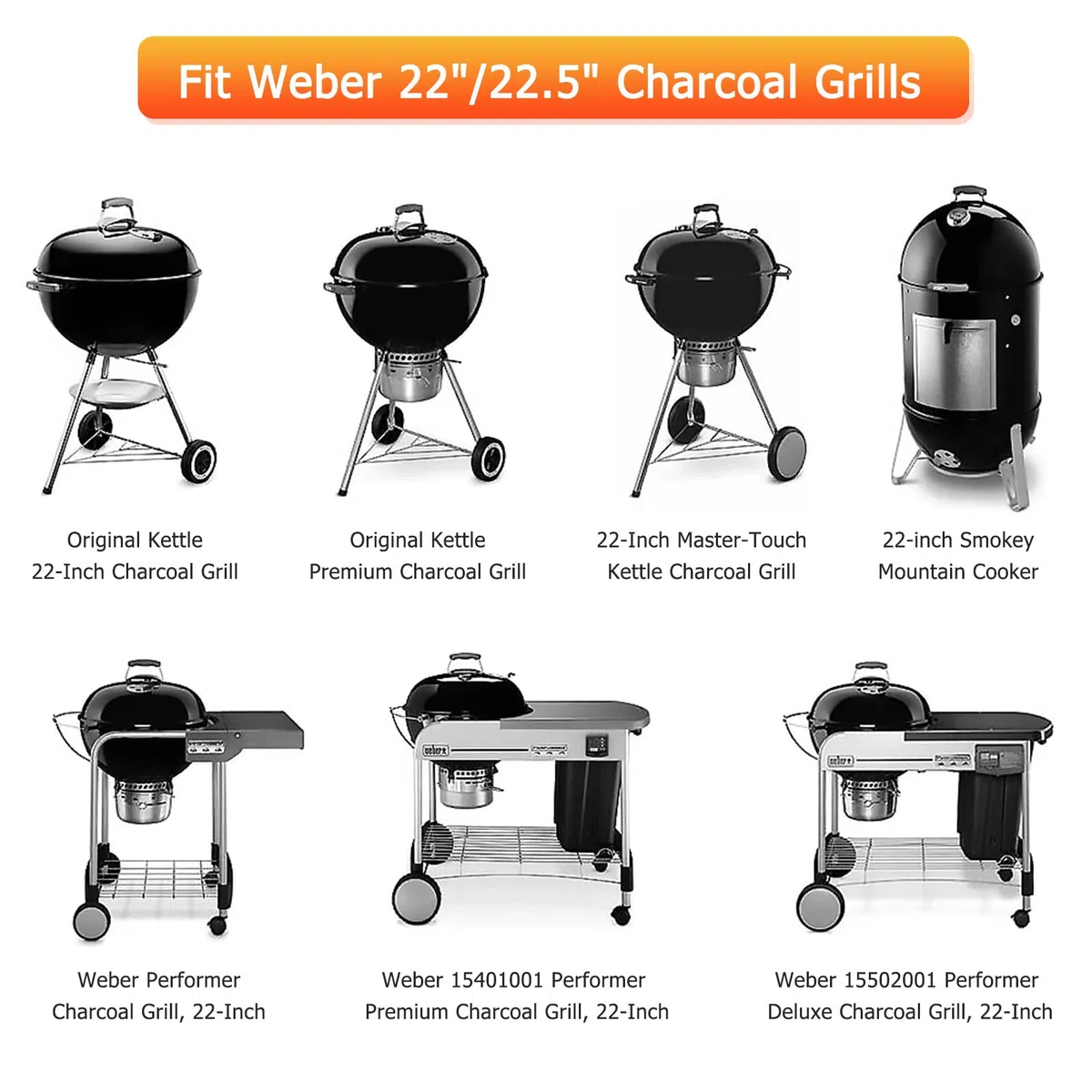 8835 Grille de cuisson de remplacement pour Weber 57 cm,Grille de cuisson 57 cm,Grill rond pliable Weber Grill 54 cm,pour Grills Weber 8835,Master Touch,One-Touch Grill,Acier inoxydable chromé