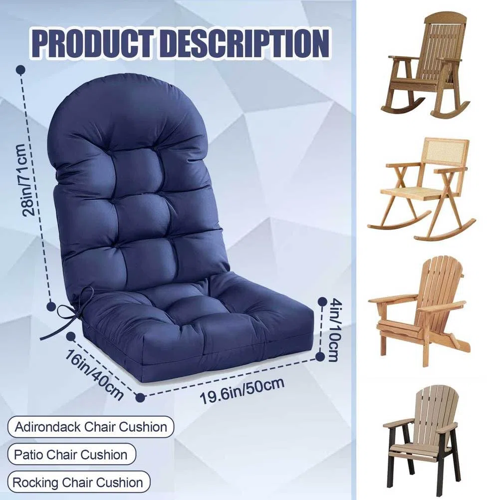 Coussins pour Fauteuil à Bascule, Ensemble de Coussins de Remplacement Résistants à l'eau pour Fauteuil à Bascule pour Terrasse, Porche et Jardin, Coussins d'intérieur/Extérieur ,Dark Gray,1 Piece