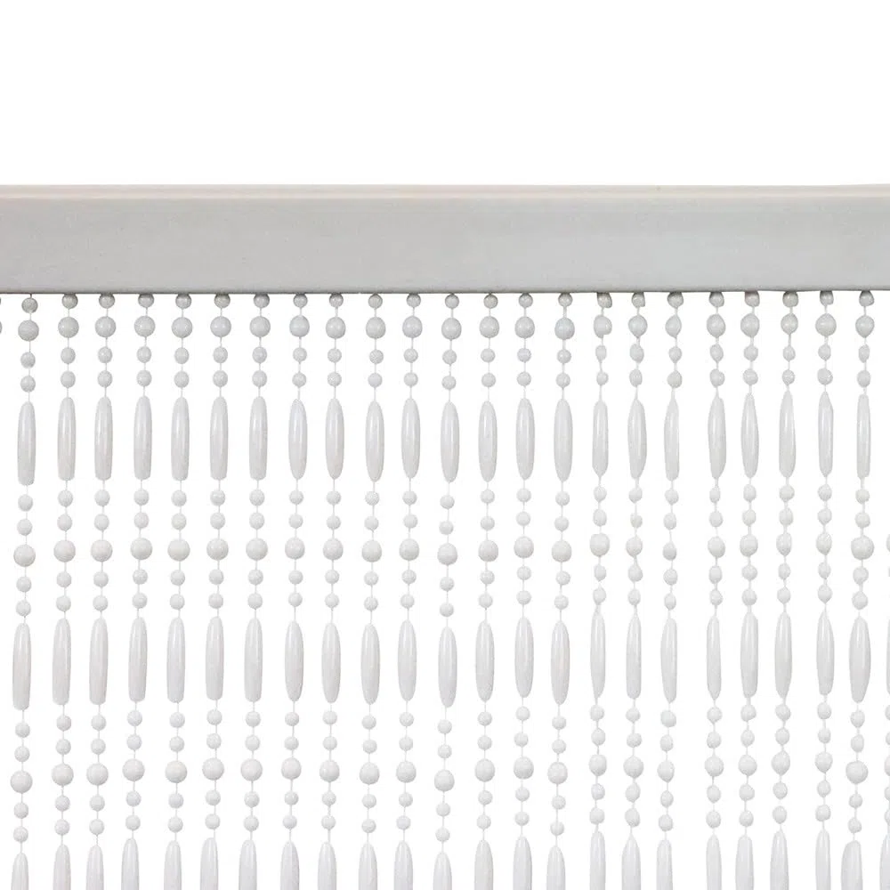 IVOL Rideau de porte – Rideau anti-mouches en perles – 90 x 220 cm (Robin, blanc)