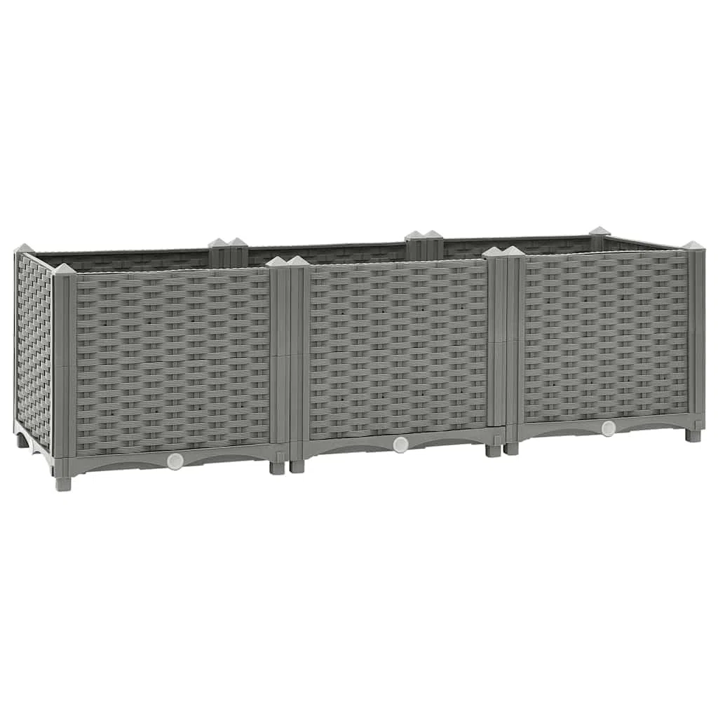 vidaXL Lit Surélevé, Bac à Fleurs, Pot de Plantes, Boîte à Fleurs, Jardinière de Jardin Patio Terrasse Balcon, Gris Clair 120x40x38 cm Polypropylène