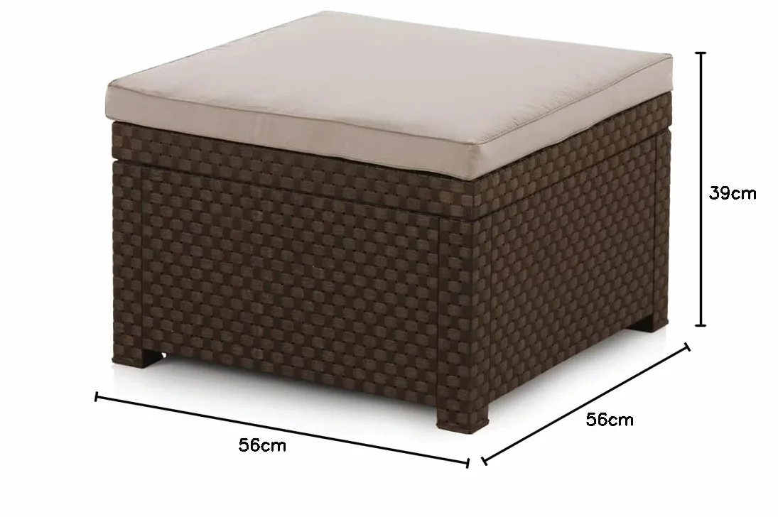 Shaf - Diva, Pouf extérieur pour Meubles de Jardin - Tabouret Bas de Jardin, Fabriqué en Espagne avec des matériaux recyclés - Couleur Wengué 55135 56 x 56 x 39 cm