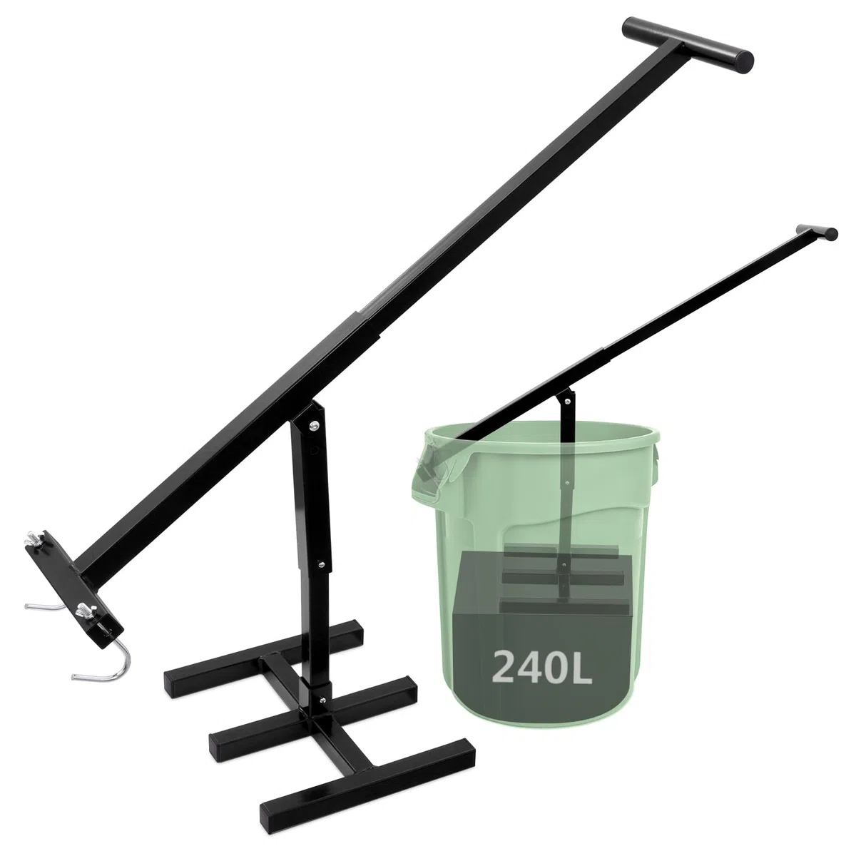 Compacteur Déchets,Compacteurs Poubelles pour Poubelles à Roulettes de 120L à 240L,Réglable en Hauteur Compacteur de Déchets pour Maison, Cuisine, Restaurant,Noir