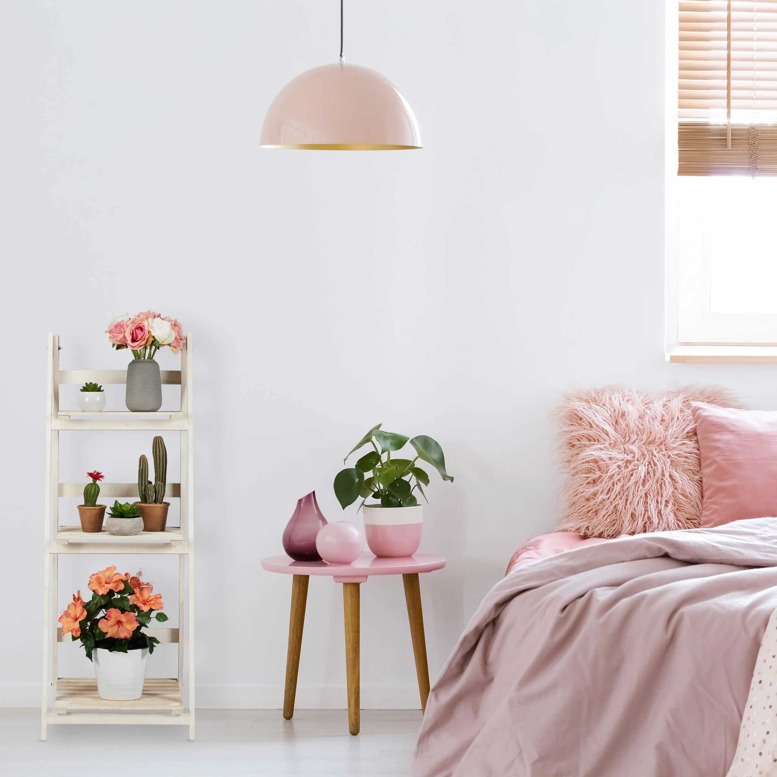 Relaxdays Etagère à Fleurs, pour l’intérieur et Le Balcon, Simple et Chic, Pliante, 108x41x40 cm, 3 marches, Blanc, 108 x 41 x 40 cm