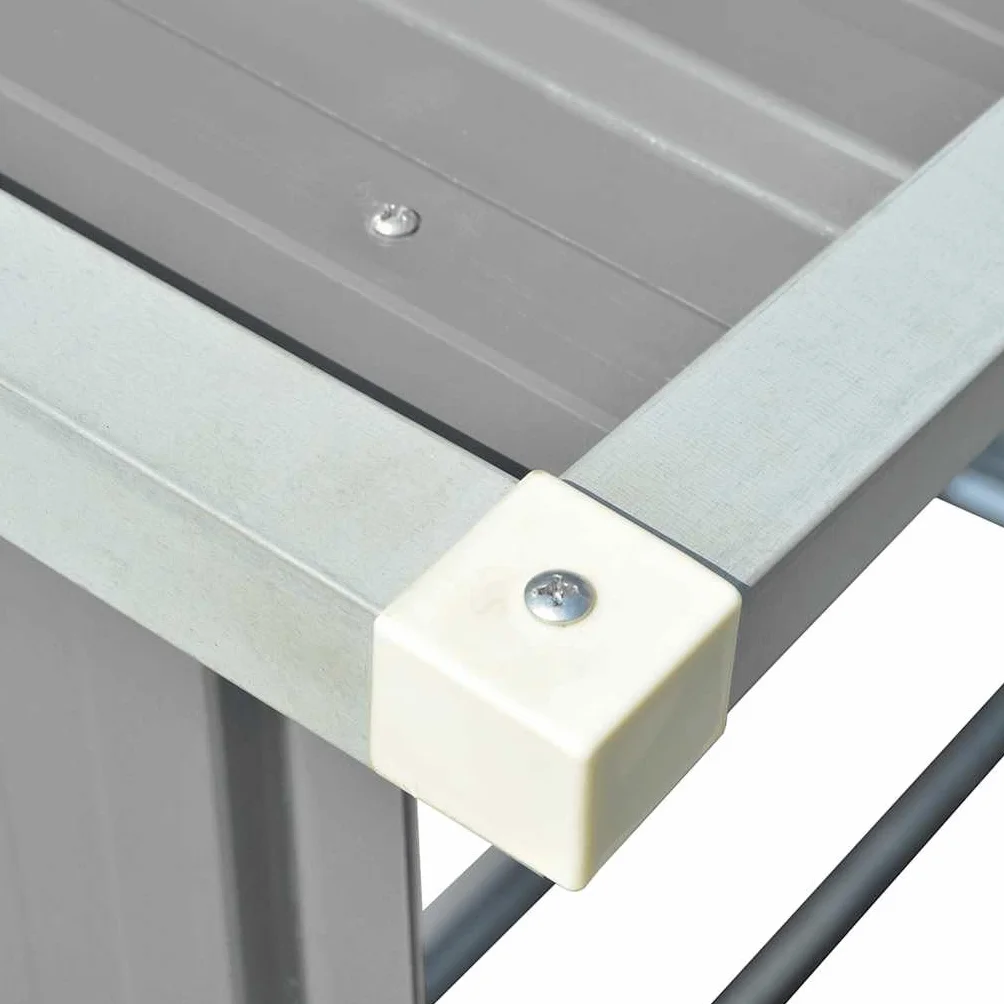 vidaXL Abri de Stockage de Bois Acier Galvanisé Gris Jardin Patio Porte-bûche