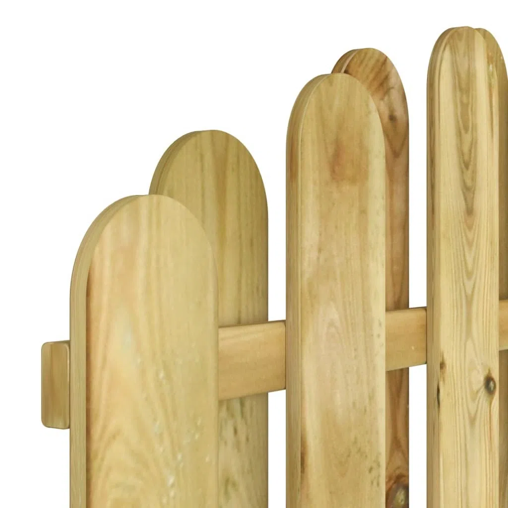 vidaXL Portail de Jardin, Barrière de Sécurité, Portillon avec Clous, Porte de Patio Terrasse Extérieur, Bois Pin Imprégné