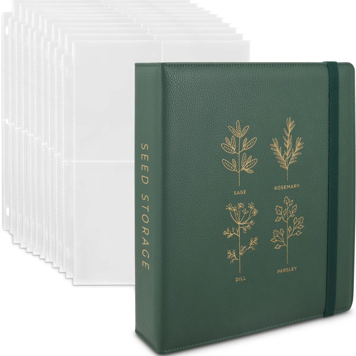Classeur de rangement de graines – Organiseur de paquets de graines avec 50 protecteurs de feuilles qui stockent 200 enveloppes de graines. Classeur de stockage de graines offrant un kit complet