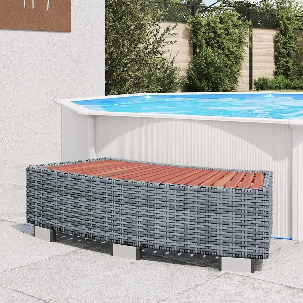 Générique Marche de Spa Gris Résine tressée 92 x 45 x 25 cm, Échelles, escaliers & rampes de Piscine,46461