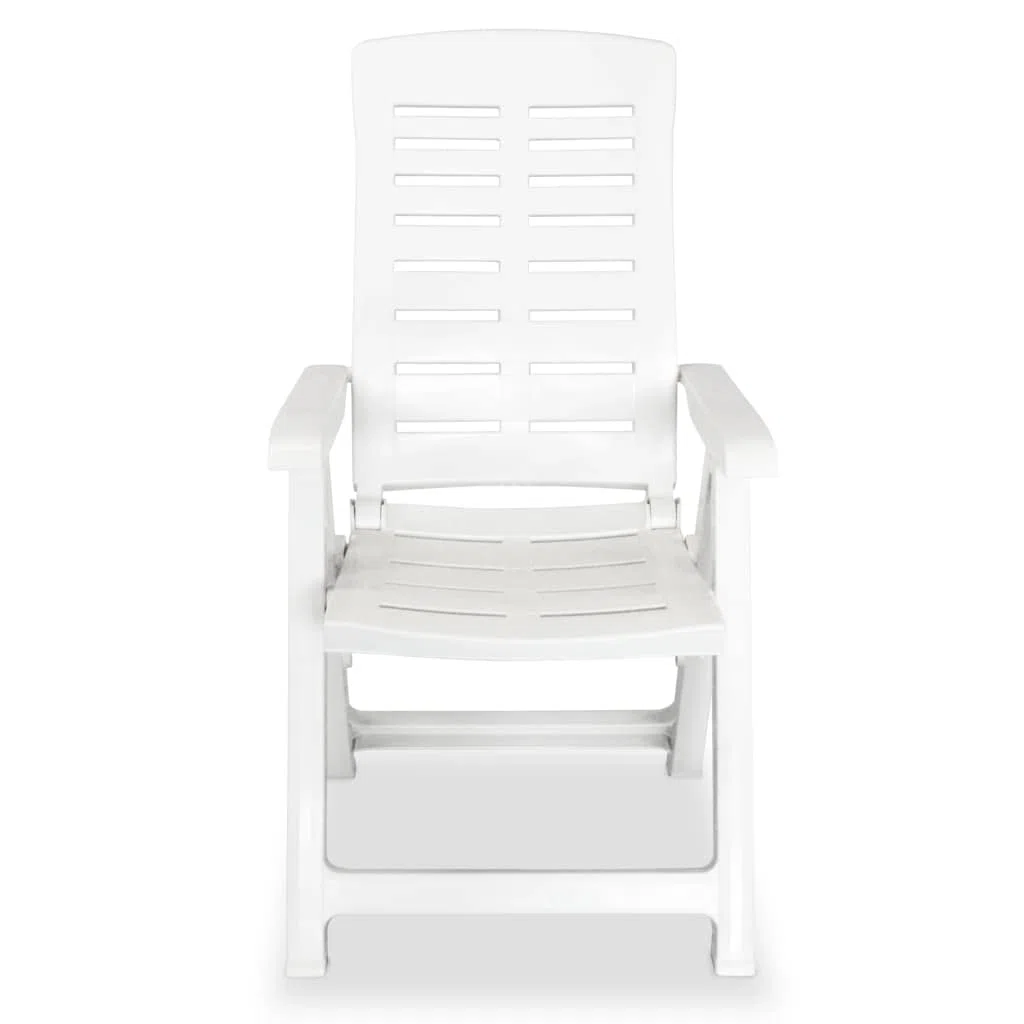 Solivagant Chaises inclinables de Jardin Lot de 6 Plastique Blanc,(42.24 KG)