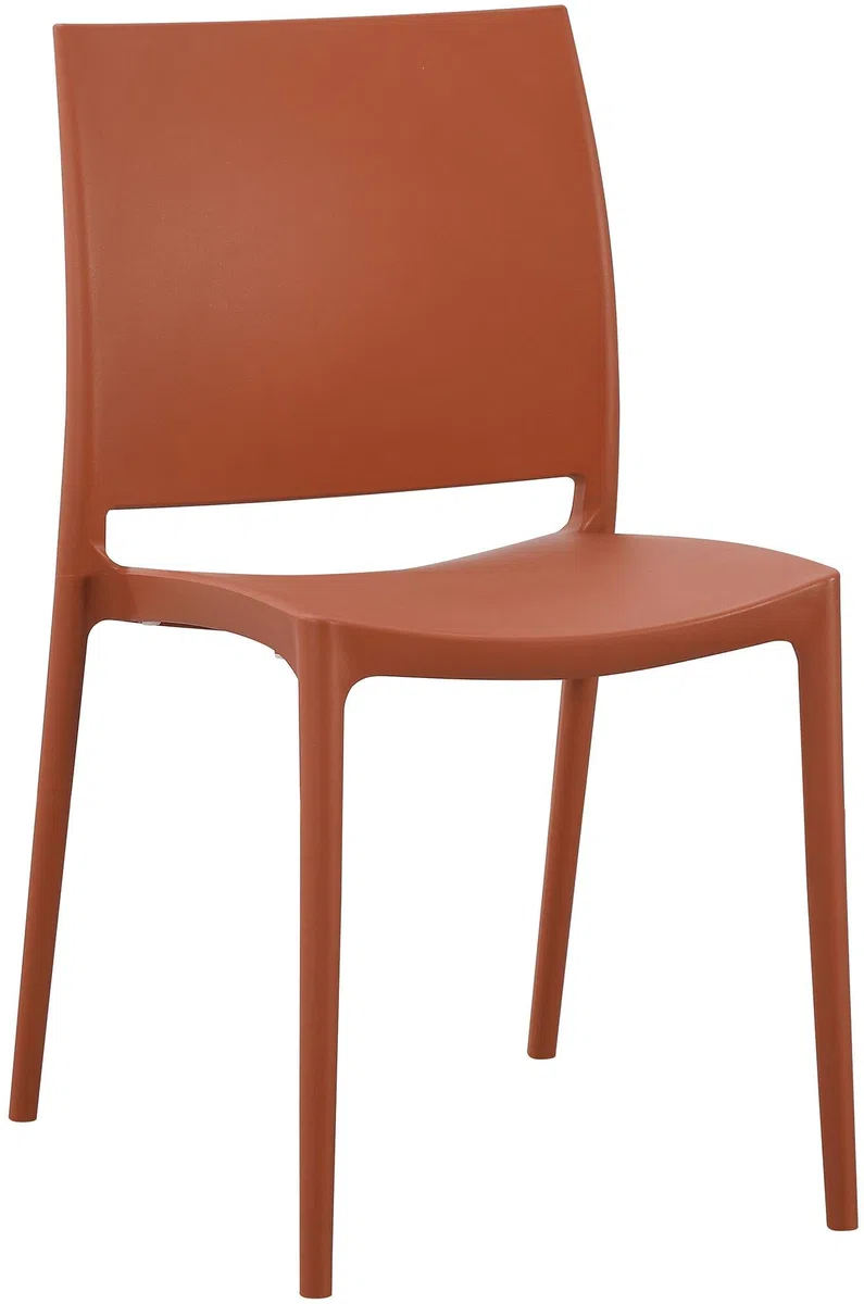 CLP Chaise de Jardin empilable et resistante aux intemperies Meton, Fauteuil avec Dossier, Resistant aux UV, Chaise exterieure en Plastique, Couleur:Terracotta