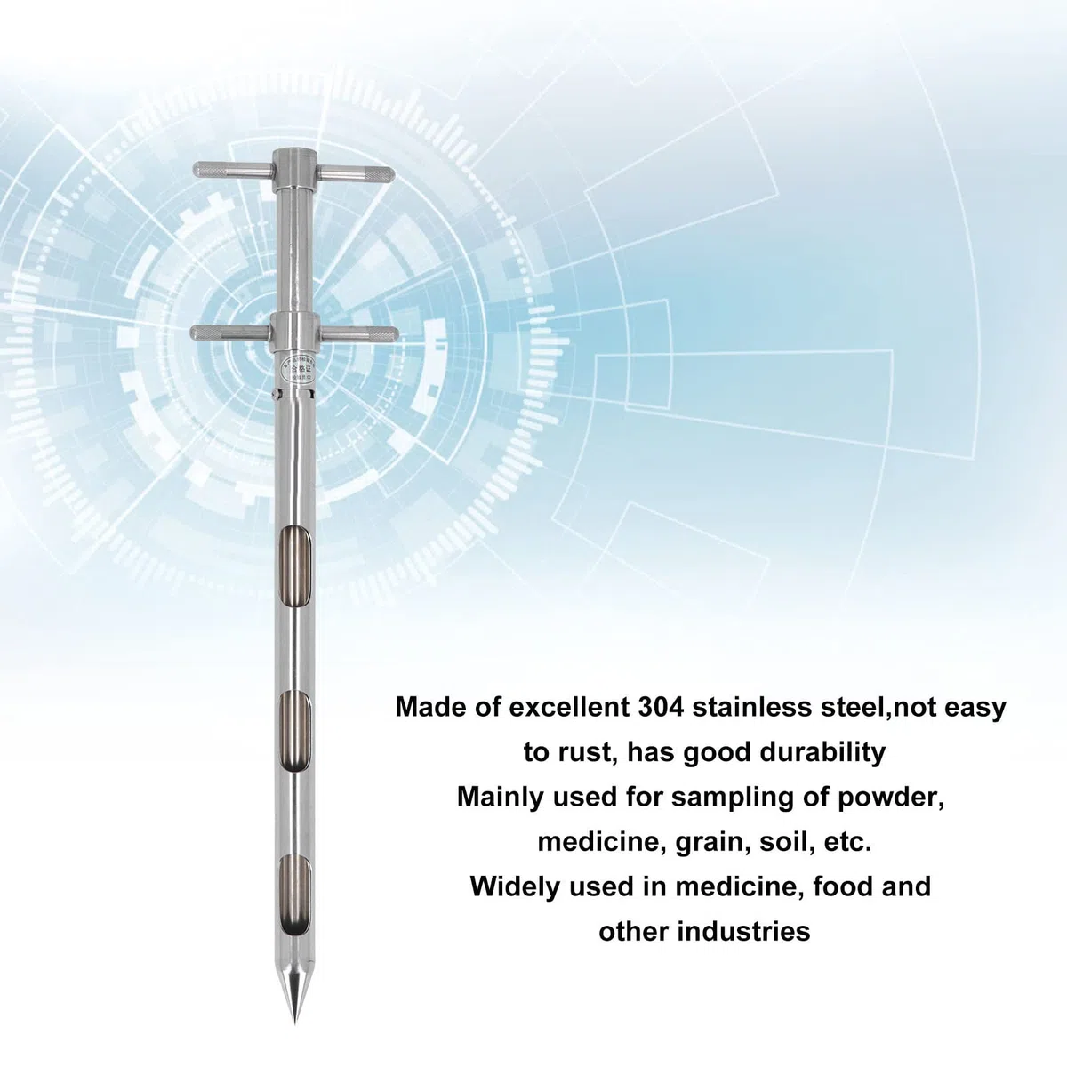 54 cm Soil Sampler Probe, 304 Stainless Steel Soil Sampling Tube, Soil Sample Probe, Soil Measurement Tool avec poignée en T for Potted Plants Houseplants Garden