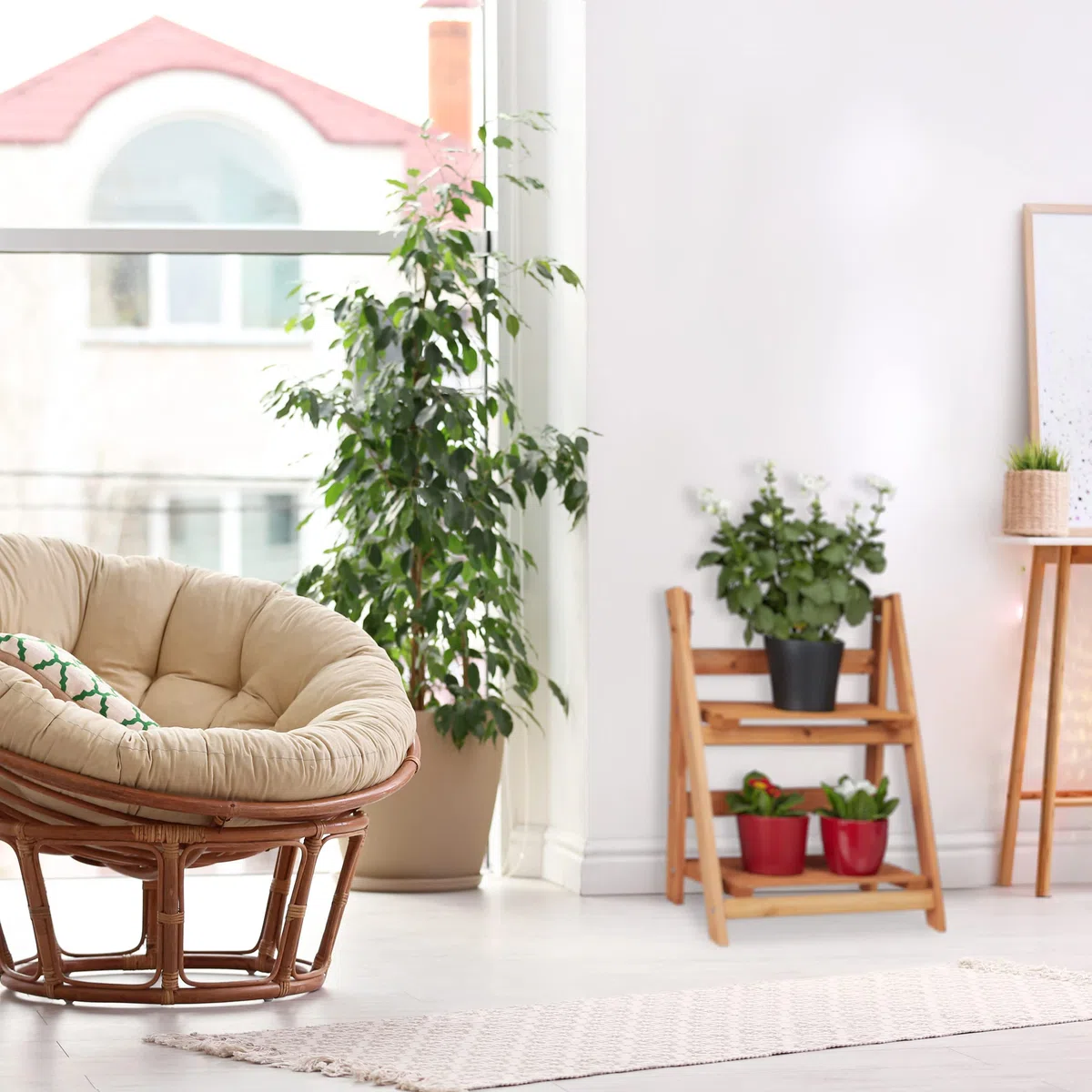 Relaxdays Escalier pour plantes bois échelle plante support intérieur HxlxP: 161 x 41 x 25 cm 4 niveaux - marron