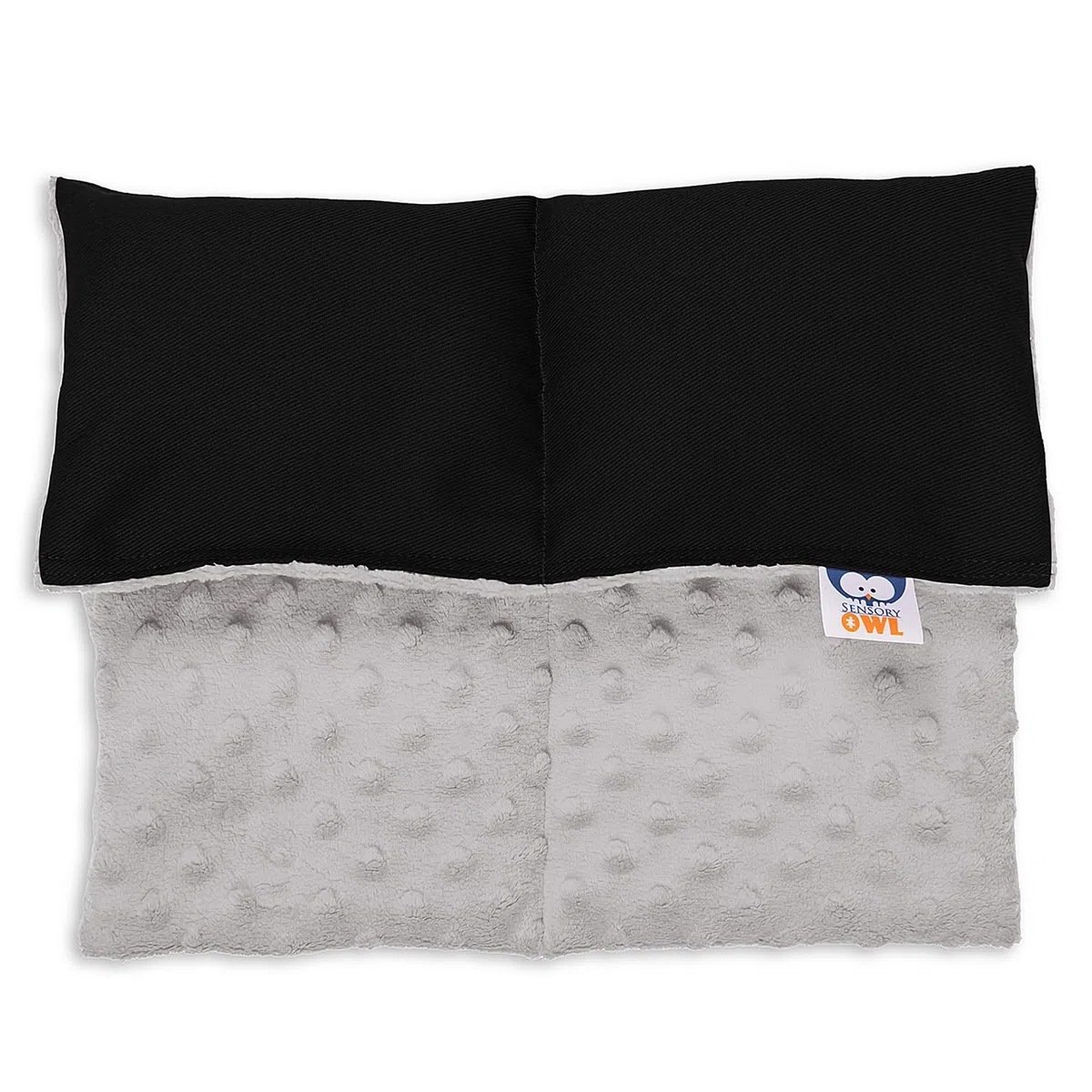 Coussin Lesté Coussin Pondéré pour Genoux Thérapeutique en Coton Tissu Minky pour Enfants Adultes Réduction du Stress 30 x 40 cm 2 kg Noir Gris