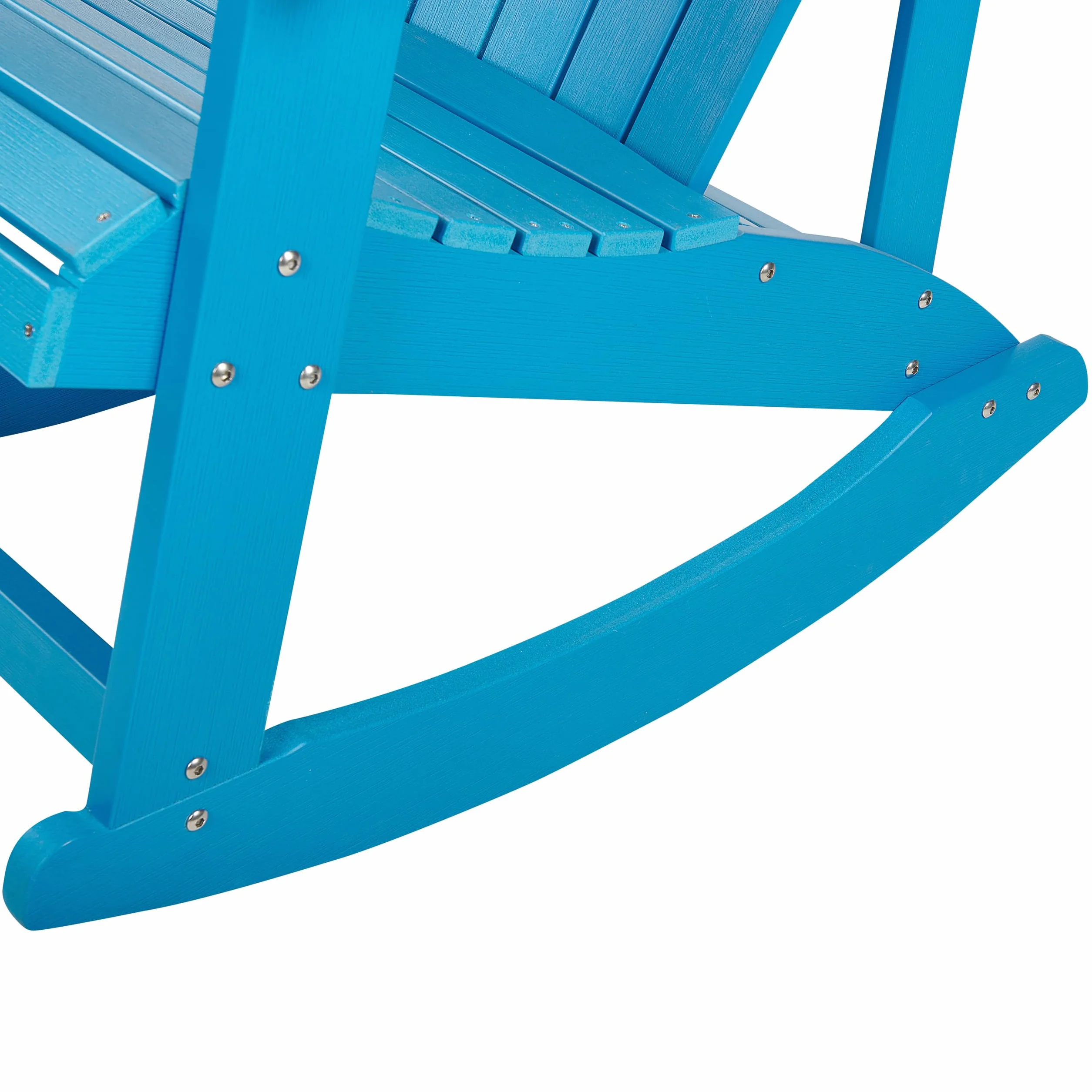 Beliani Fauteuil à Bascule de Jardin avec Lattes en Bois Synthétique Bleu Adirondack