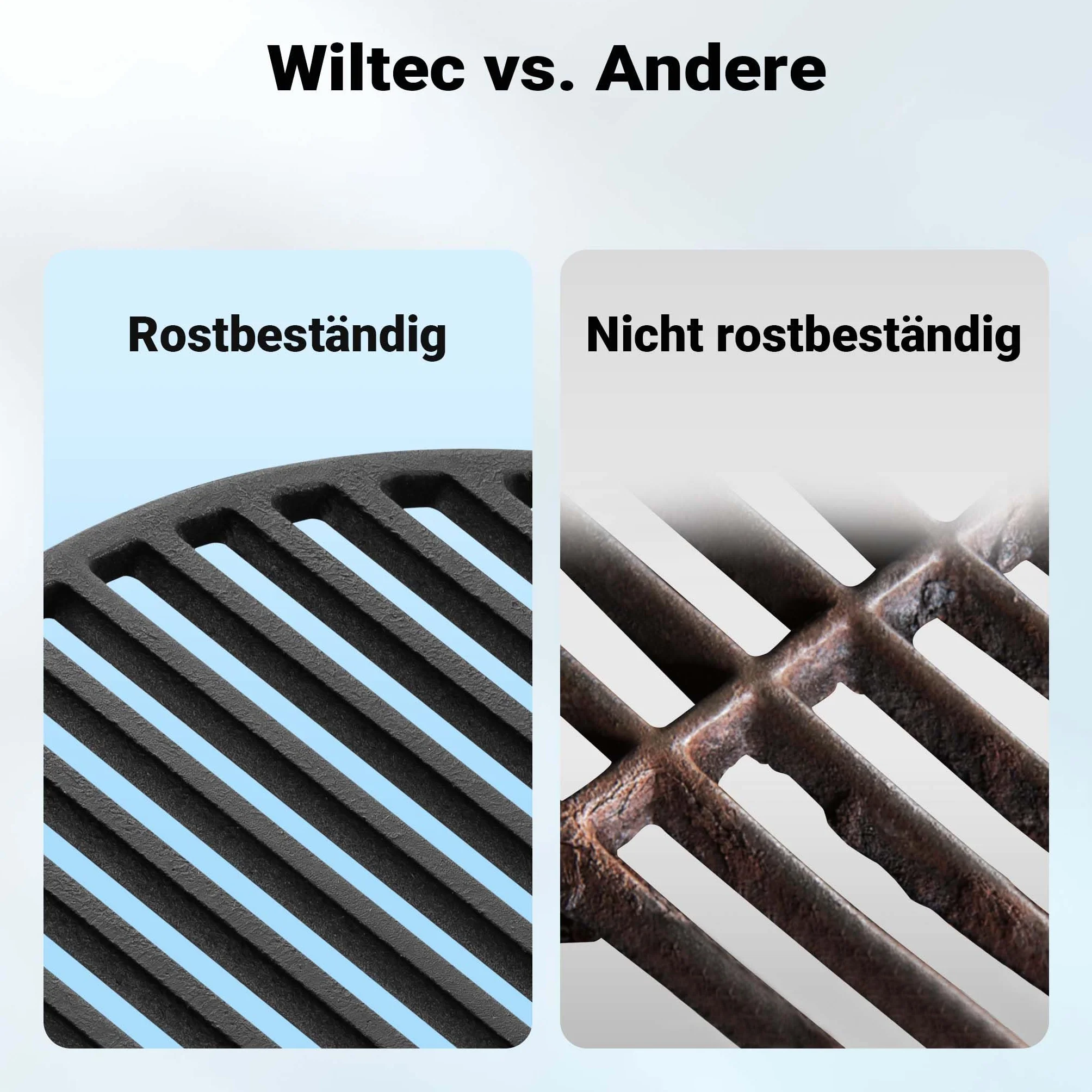 Wiltec Grille de barbecue Ronde en Fonte Ø 54,5cm Matériau Massif pour Barbecue boule Barbecue rond Jardin Grille cuisson BBQ