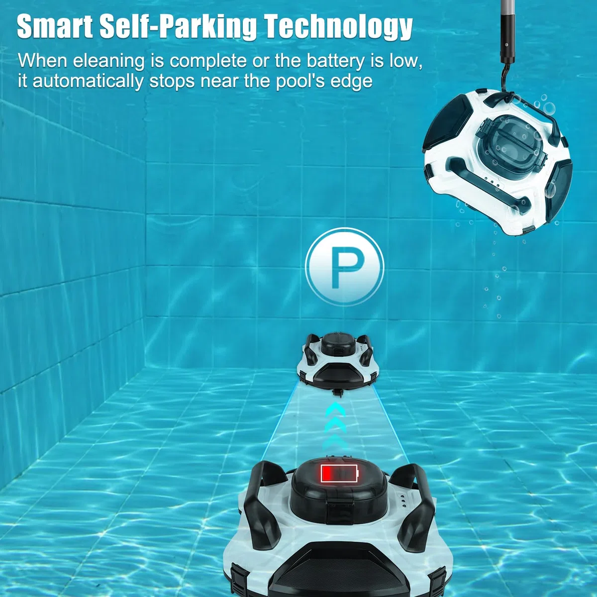 Nettoyeur de piscine robotique blanc