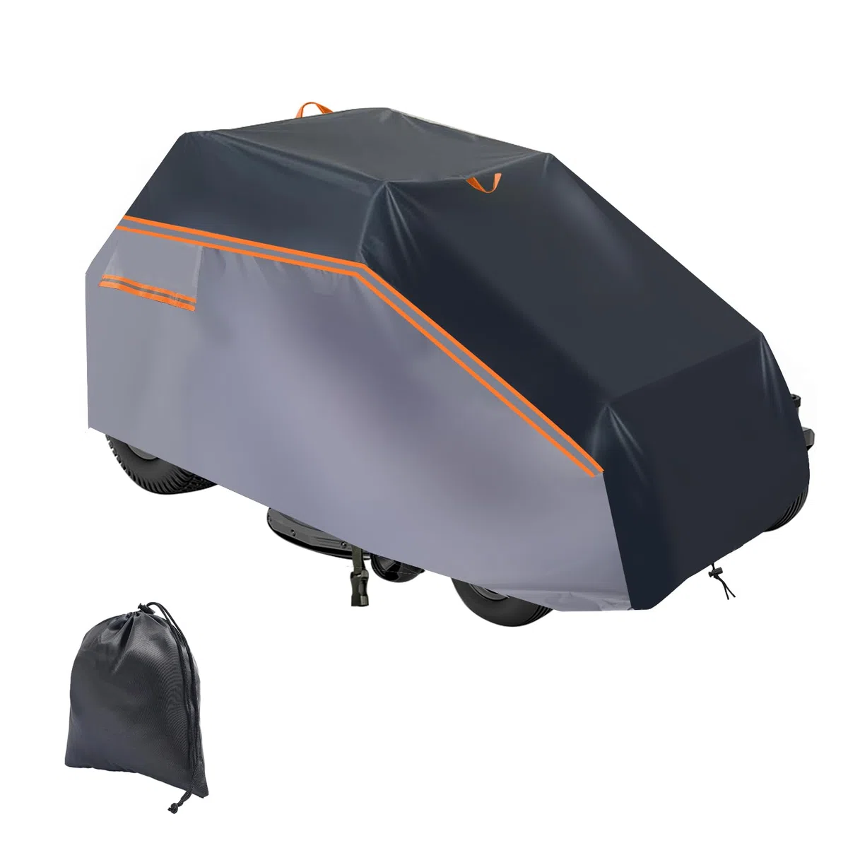 Bâche de Tracteur à Gazon 600D, imperméable Anti-poussière résistante aux UV Coupe-Vent, Anti-Pluie Housse de Protection pour Tondeuse à Gazon d'extérieur(L201 x W140 x H117 cm)