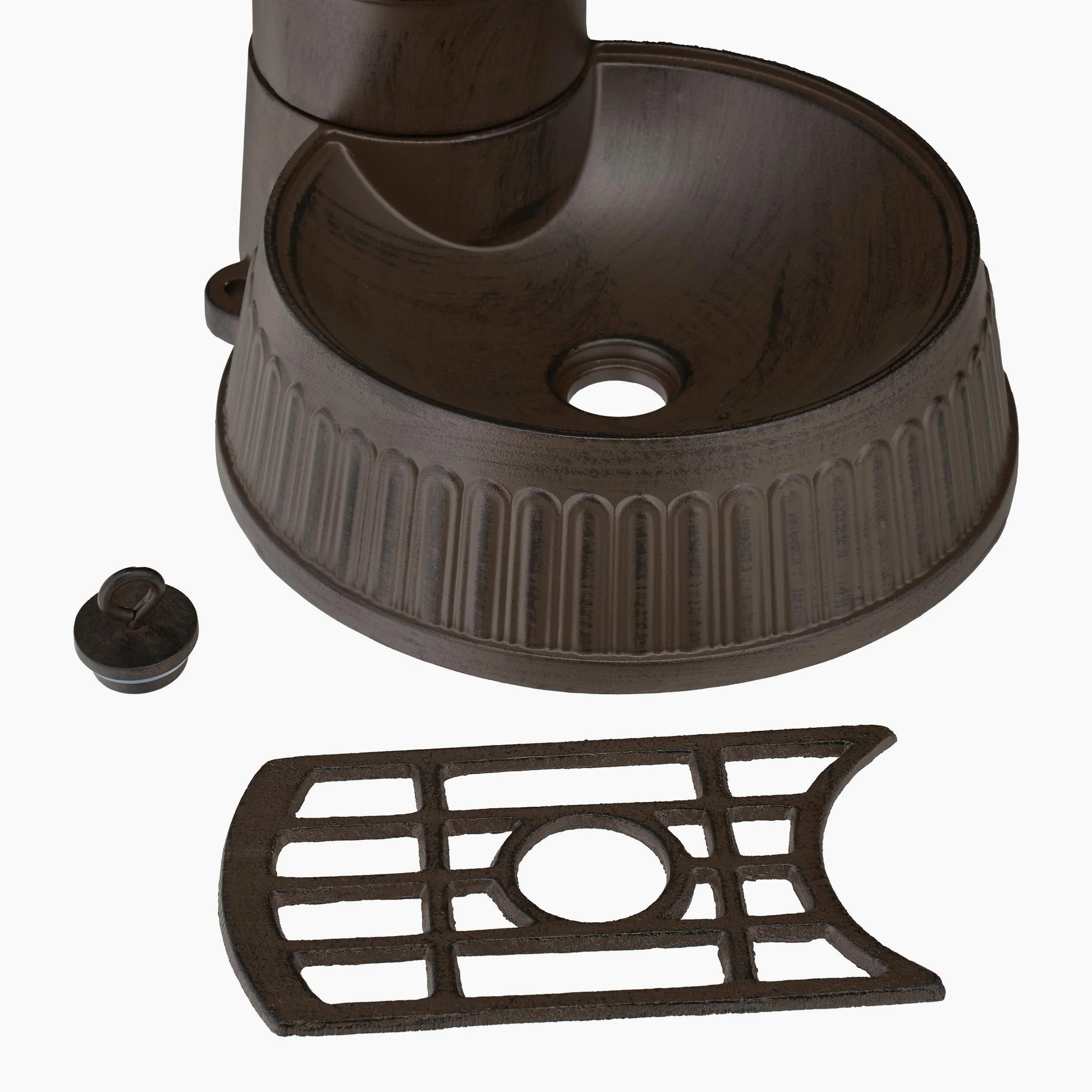 Relaxdays Fontaine extérieure de Jardin, Design Antique, avec Robinet et bac, H x L x P : env. 72 x 26 x 31 cm, Marron