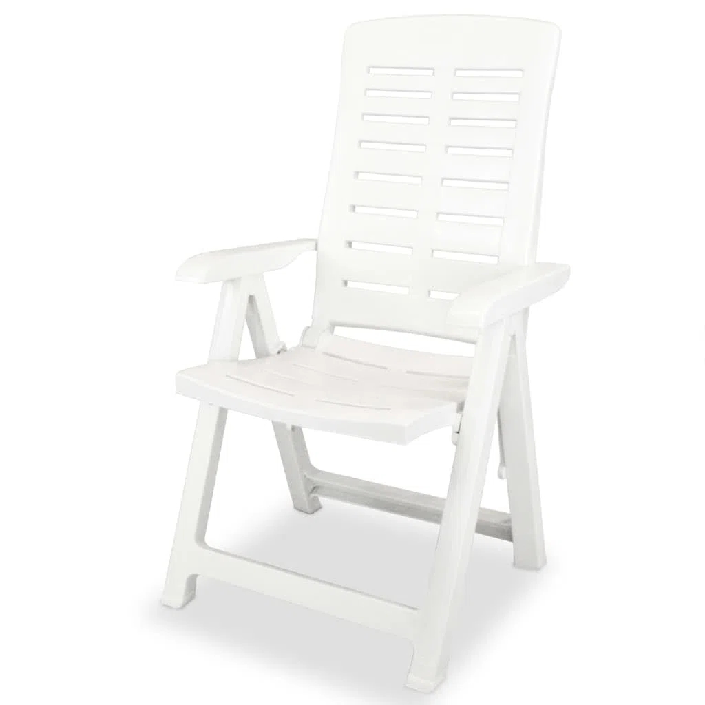 Solivagant Chaises inclinables de Jardin Lot de 6 Plastique Blanc,(42.24 KG)