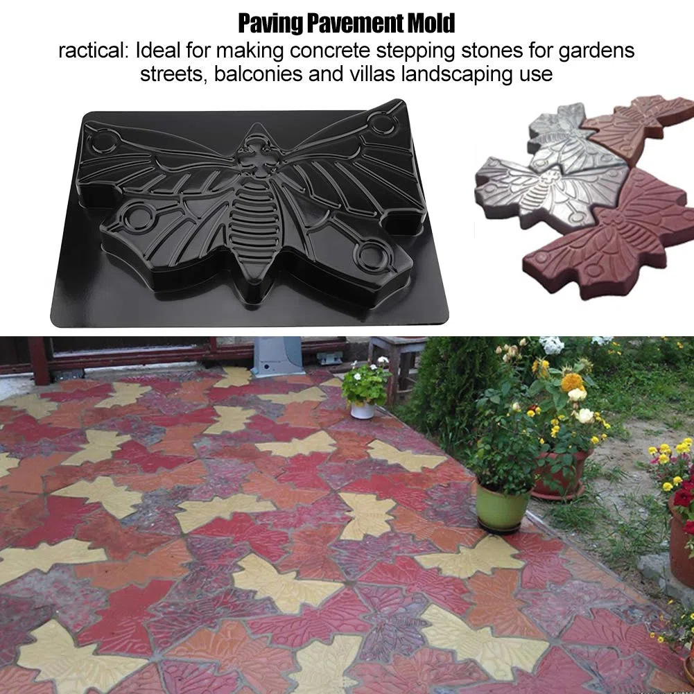 Moule Papillon Béton, Forme Tremplin ABS Réutilisable 44x31x4.5 cm pour Création Passerelles Artistiques Jardin Décoration Extérieure
