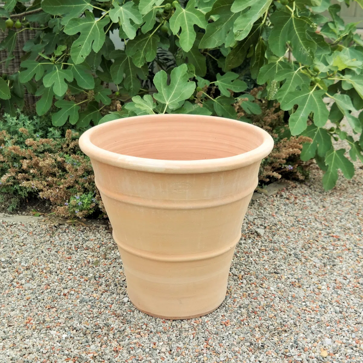 Pot de fleurs en terre cuite de 50 cm de haut, en argile, avec trou de drainage, résistant au gel et aux intempéries, aspect méditerranéen pour jardin, balcon et terrasse, idéal pour fleurs, herbes et