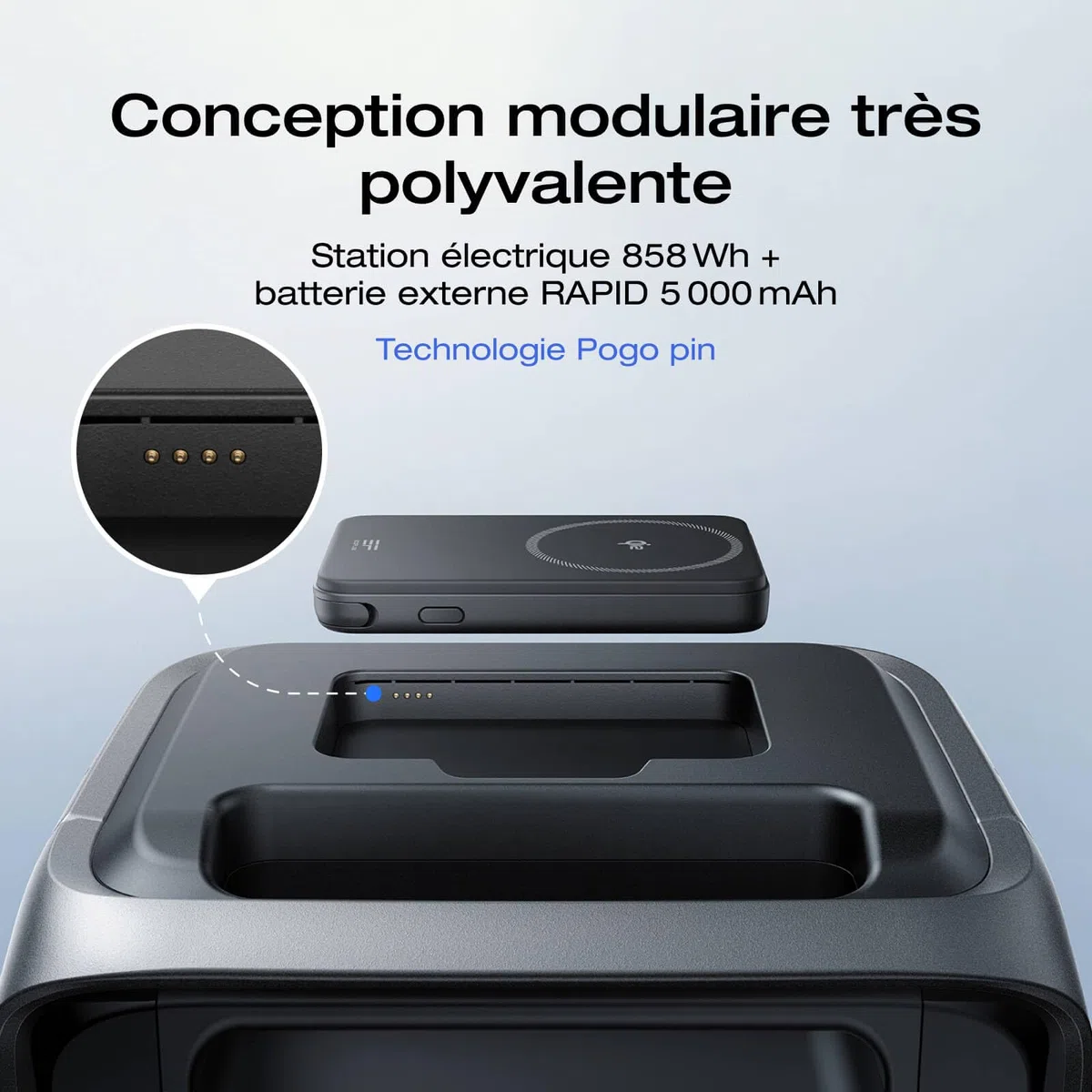 Station électrique portable EF ECOFLOW RIVER 3 Max Plus sans fil et batterie externe 5000 mAh, batterie LFP 858 Wh, jusqu'à 1200 W de sortie, générateur solaire pour camping et camping-car