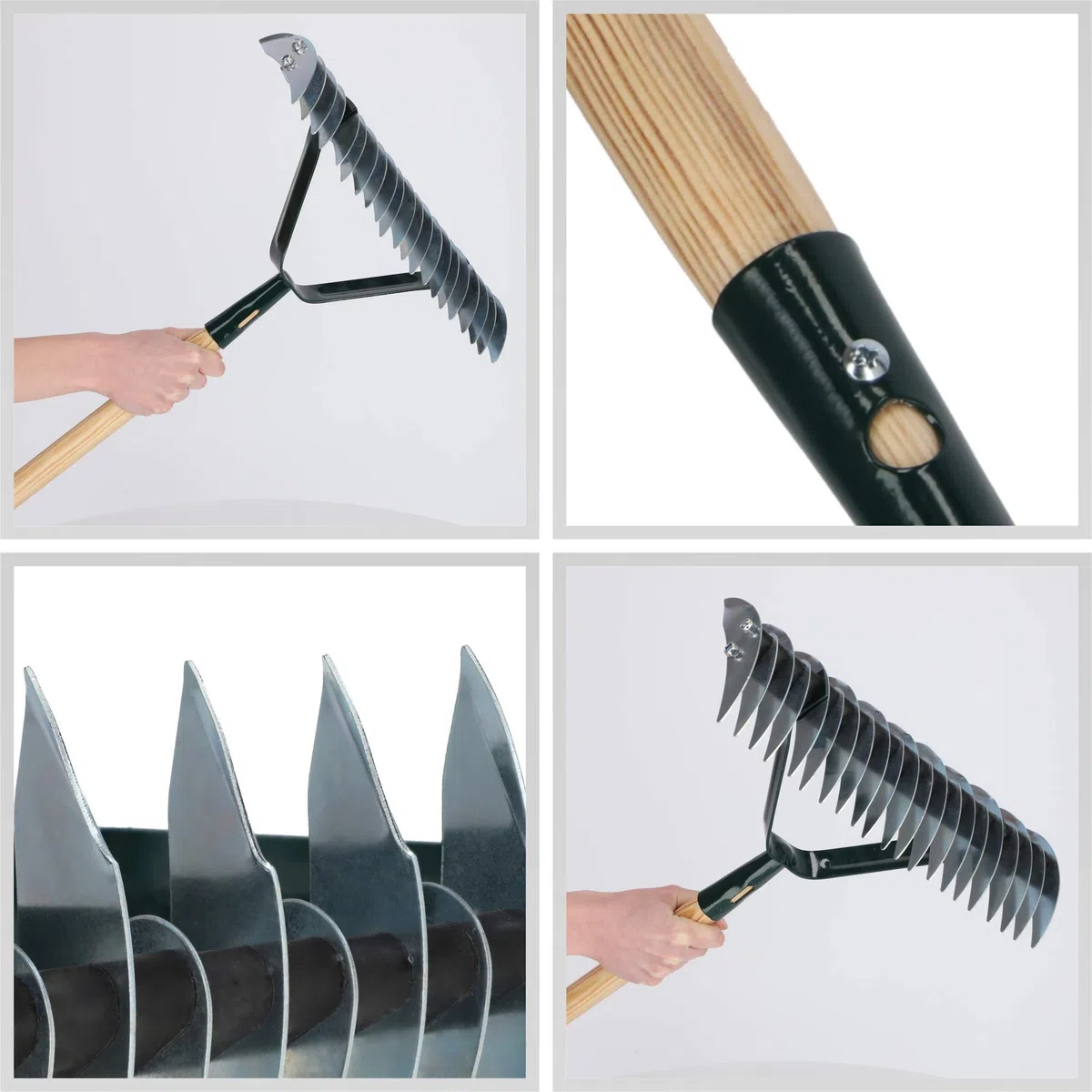 KADAX Scarificateur Manuel avec Manche en Bois et Tête en Acier, Aérateur de Gazon et Sol, Outil d'Aération et de Déchaumage pour Jardin et Pelouse