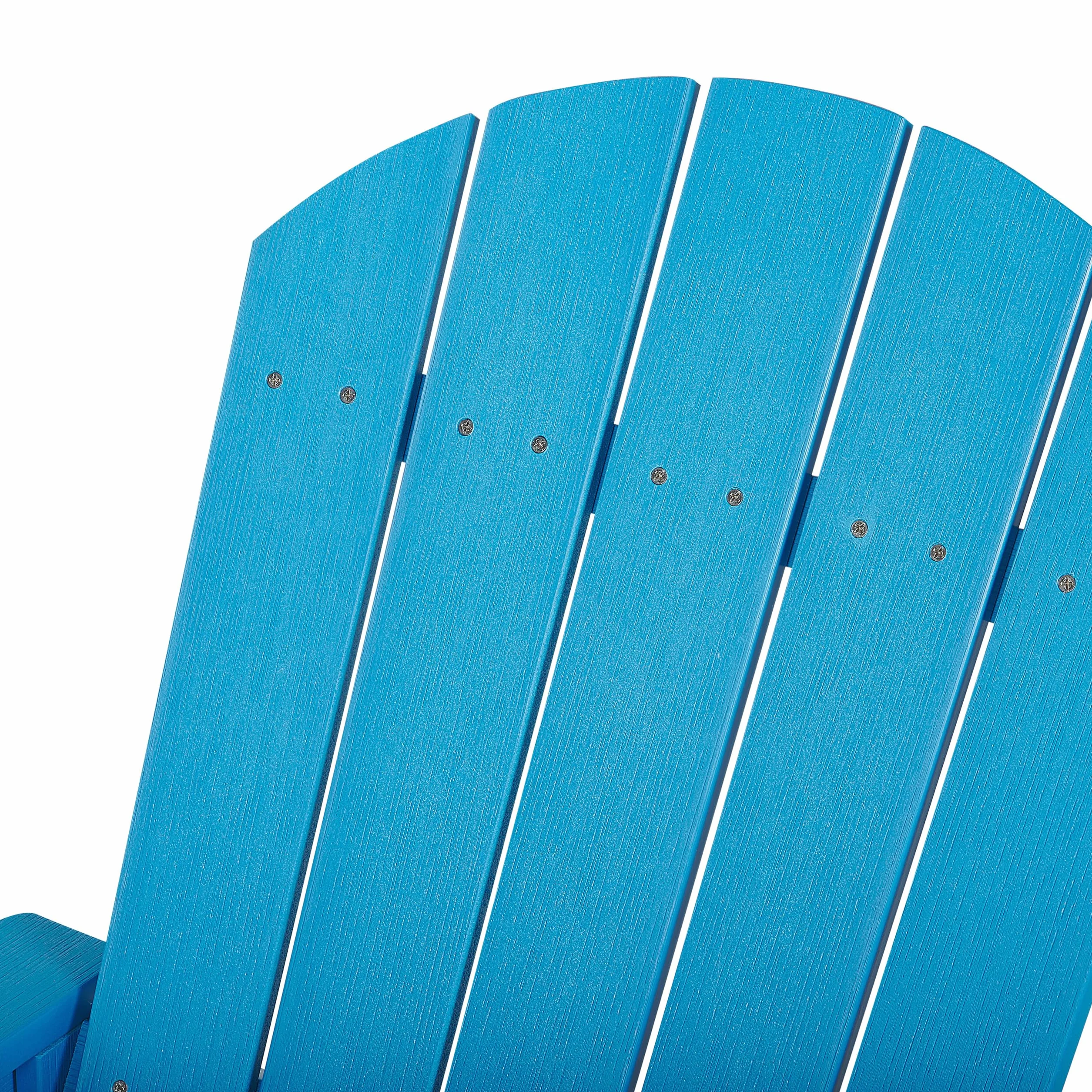 Beliani Fauteuil à Bascule de Jardin avec Lattes en Bois Synthétique Bleu Adirondack