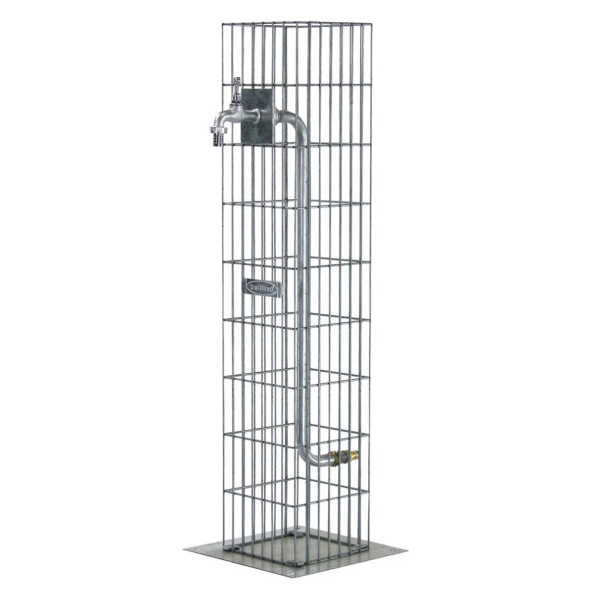 bellissa Colonne Gabion avec Robinet d'eau en métal - 95635 - Colonne Gabion de Haute qualité avec Robinet d'eau - Fontaine de Jardin décorative - 16 x 16 x 90 cm