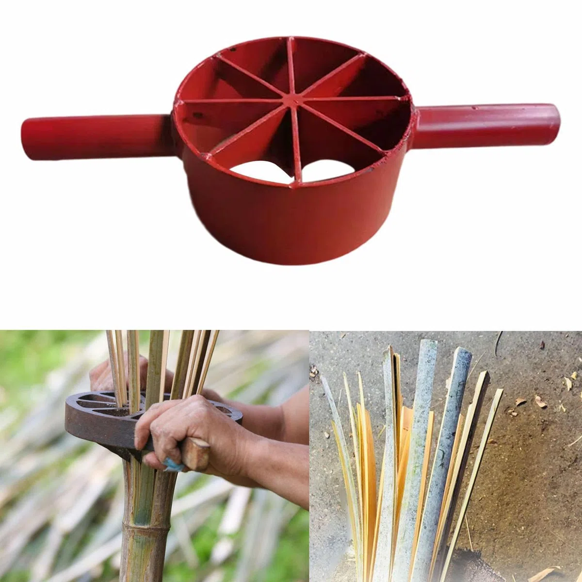 Fendeur de Bambou Manuel, Outil de Fendage pour Bambou, Séparateur de Bambou, Pratique et Léger, Adapté Au Jardin et à La Maison 8 Couteaux