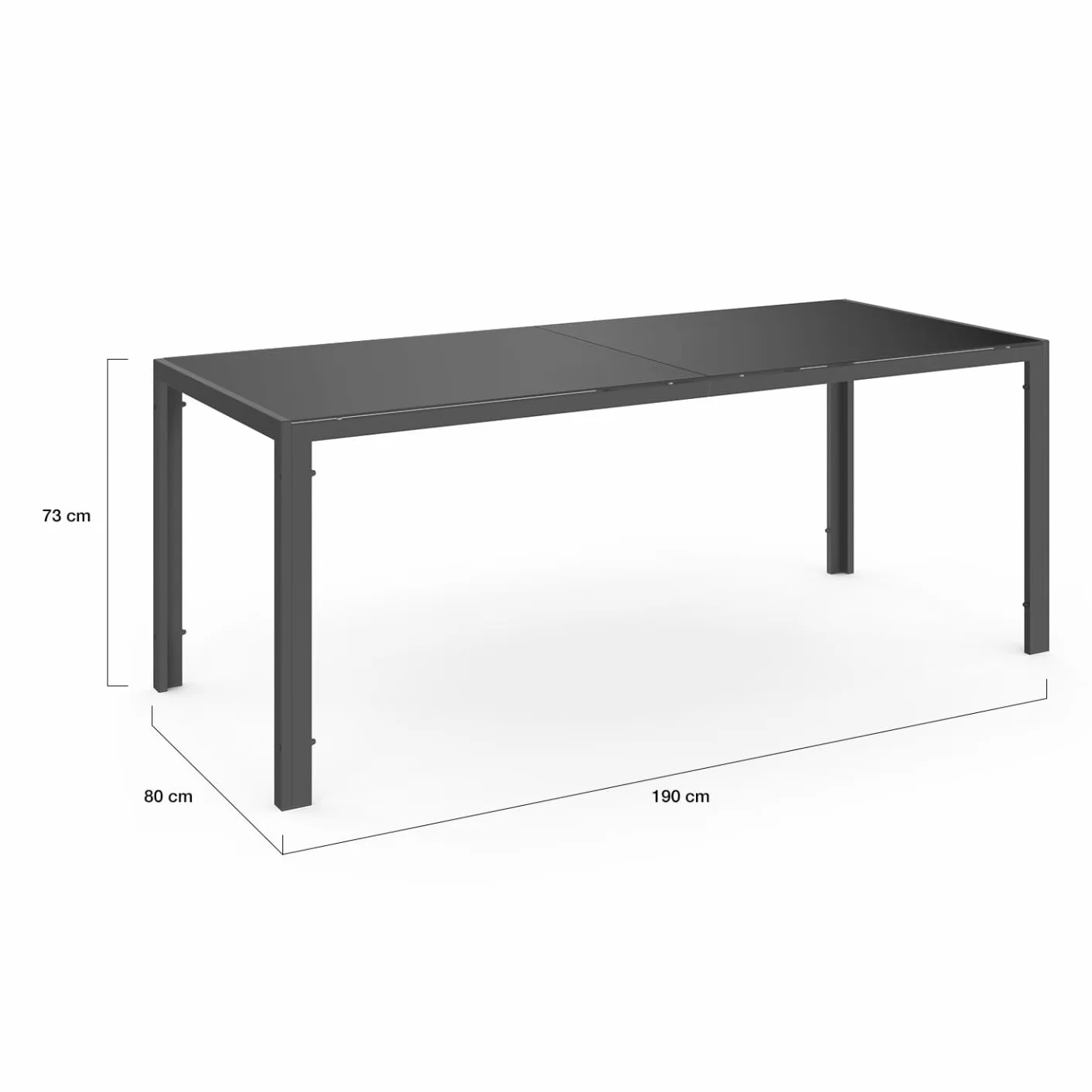 IDMarket - Salon de Jardin Madrid Table 190 CM et 8 chaises empilables Terracotta et Gris